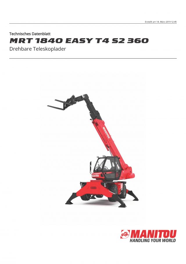 Manitou MRT1840 Easy Manitou MRT1840 Easy
